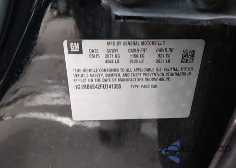 2015 Chevrolet Volt from USA, damaged, VIN 1G1RB6E42FU141355